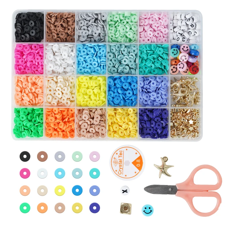 Craft Stainless Steel Sterling Silver Spacer Beads Customized DIY Flat Round Clay Spacer Beads