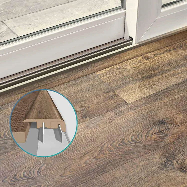 Modern Style Plastic Skirting Board Pvc Plinth With Aluminum Strip Cutting Baseboard