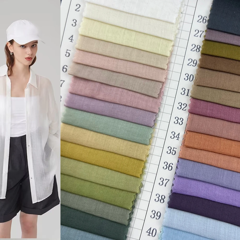 Textile Silk Chiffon Fabric 85gsm 84 Tencel 16 Polyester Summer Chiffon Shirt Fabric Sunscreen Clothing Lyocell Fabric