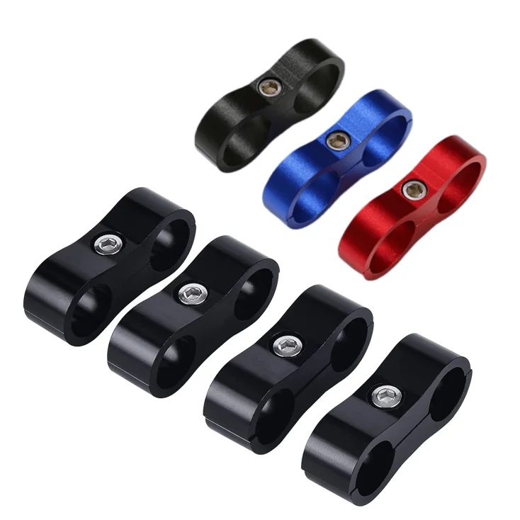 High Quality Billet Dual Hose Separator Clamp Fitting Connector 4AN 6AN 8AN 10AN 12AN for Braid Oil Fuel Hose Line
