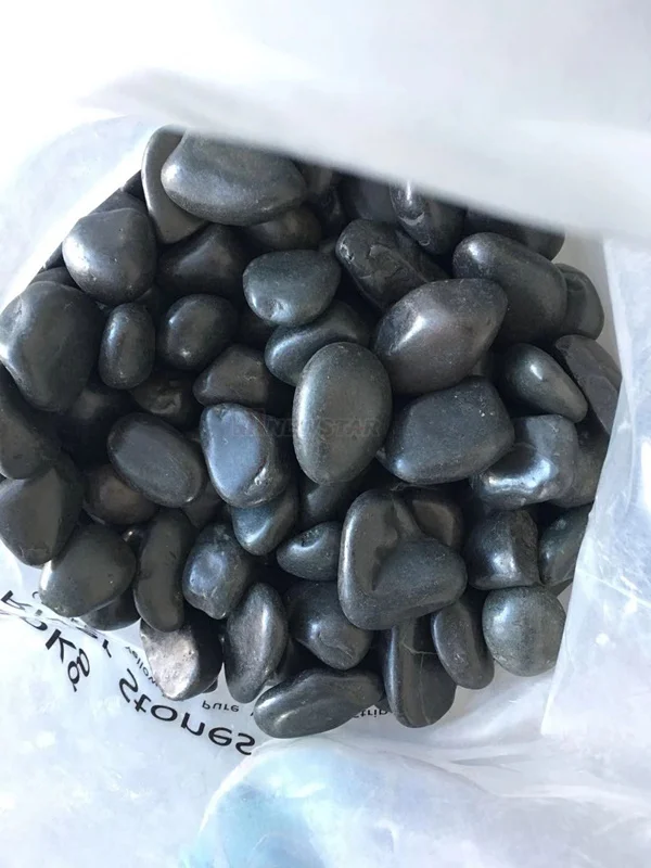 Pebble stone supplier, GRAVEL & SAND black polished grade-A river stone for garden outdoor floor paving custom size