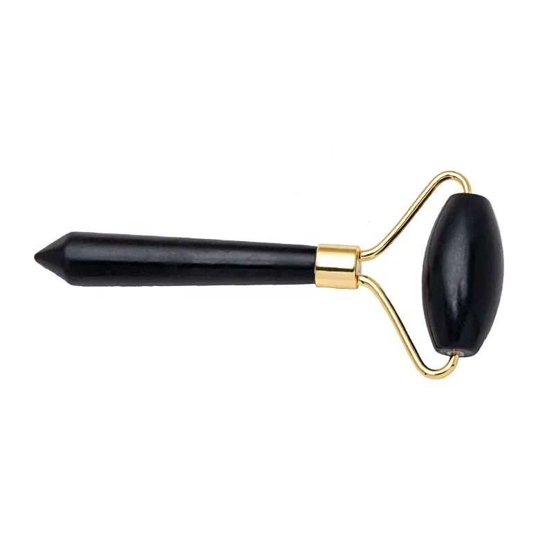 Hot Sales Black Jade Massage Roller For Face Noiseless Anti Aging Jade Roller With Serum