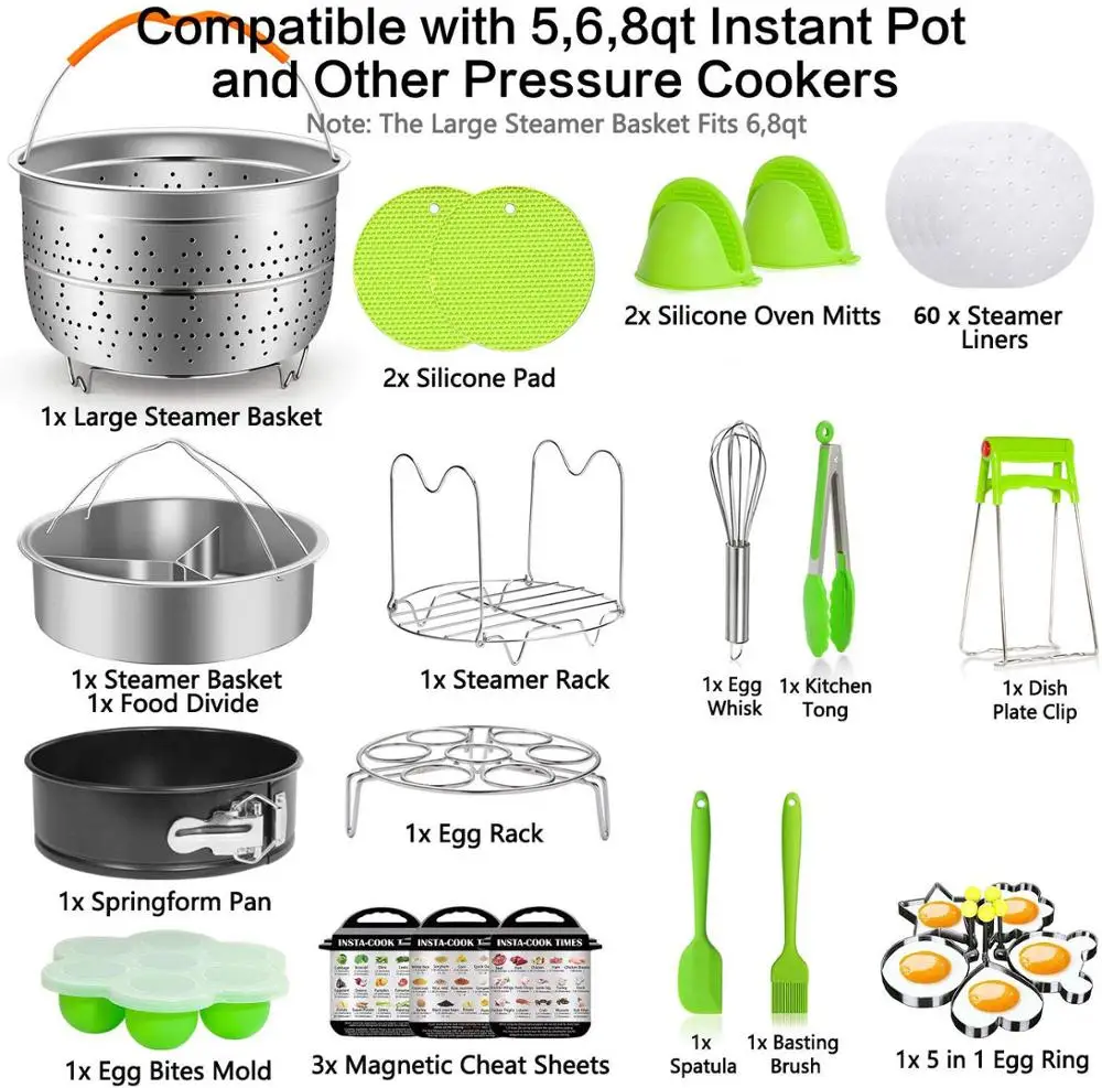 16 Pieces Pressure Cooker Instant Pot Accessories Set Compatible with Instant Pot 6,8Qt