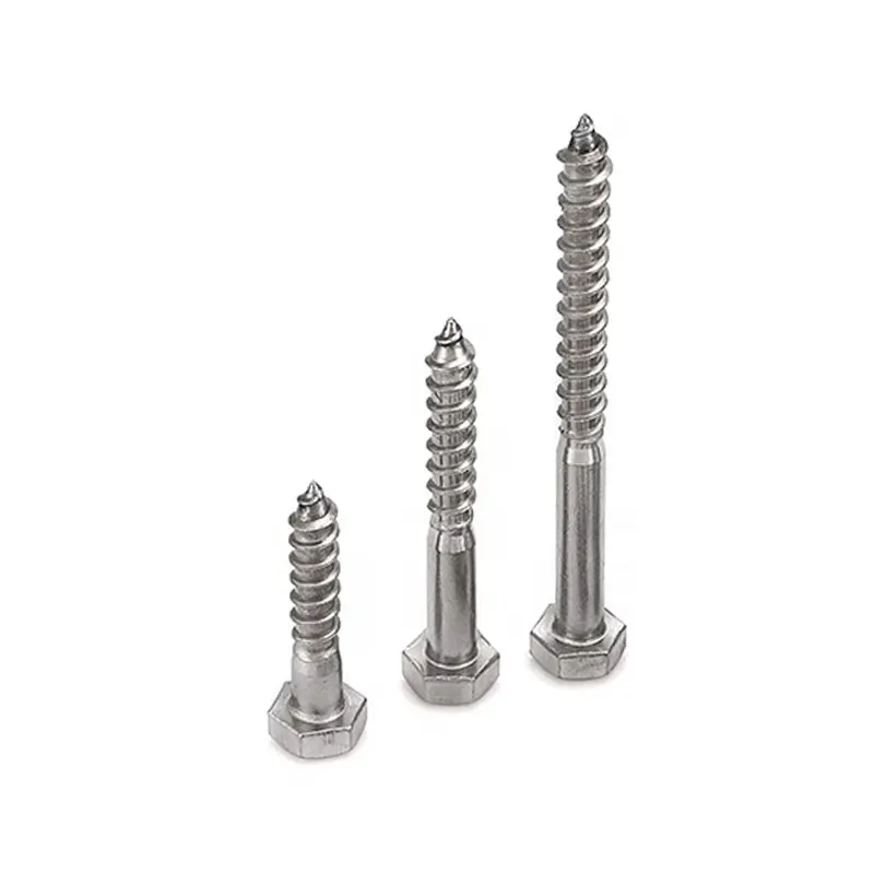 Din 571 60mm 100mm 260mm zinc plated galvanized self-tapping coarse thread wood lag screws for wood