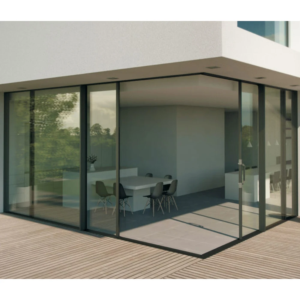 Modern Exterior Noiseless Thermal Break Automatic House 96 x 80 Sliding Patio Door