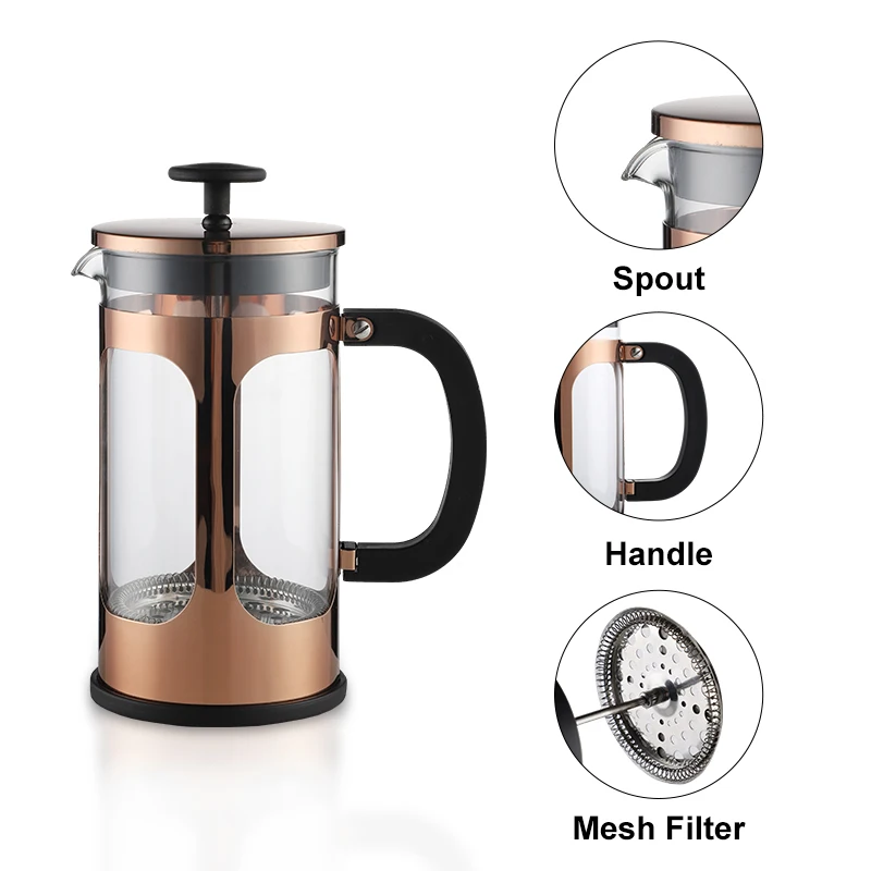 filter borosilicate glass plastic portable french press coffee maker plunger with glass coffee pot press on nails french