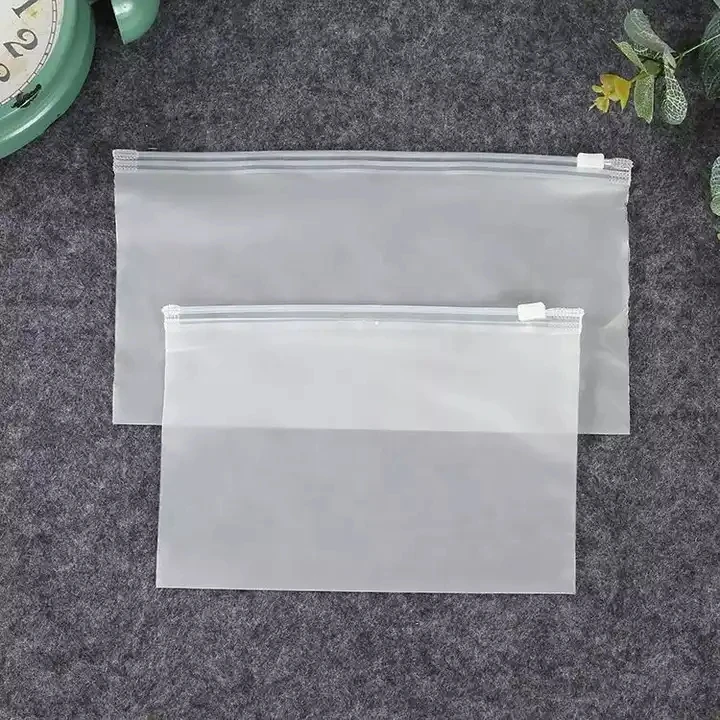 PE Self-sealing Clothes Bag Translucent Transparent Frosted Zipper Sealed Plastic Bag Hats Customized Clothes Socks Zipper Bag