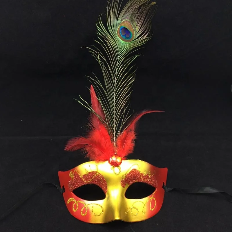 Womens Peacock Feather Mask for Masquerade Costume Party Christmas New Year Party Cosplay Accessory