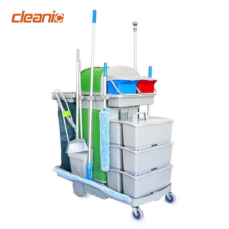 Высокопроизводительная модульная двойная швабра тележка для уборки коммерческое оборудование поставка оборудования гостиниц CT