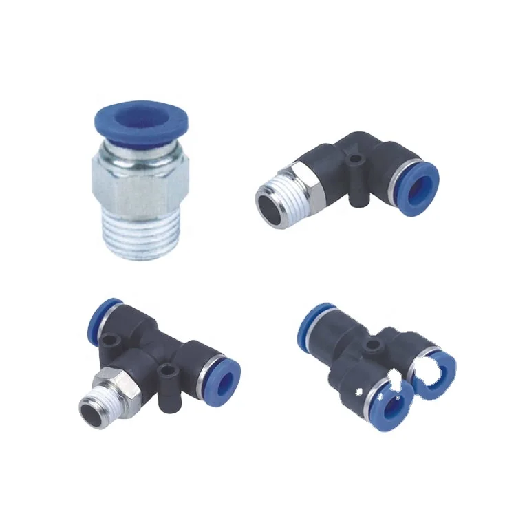High Quality Wholesaler PV Plastic Tube 90 One Touch Right Angle Elbow Pneumatic Fittings