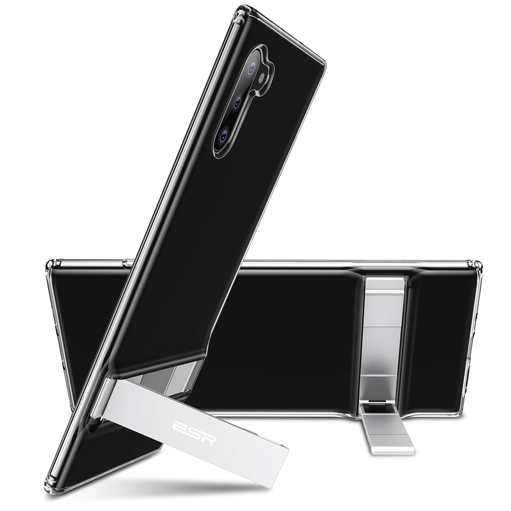 
ESR Military Grade Metal Kickstand Case Soft TPU Bumper Transparent Cover Case for samsung galaxy note 10 