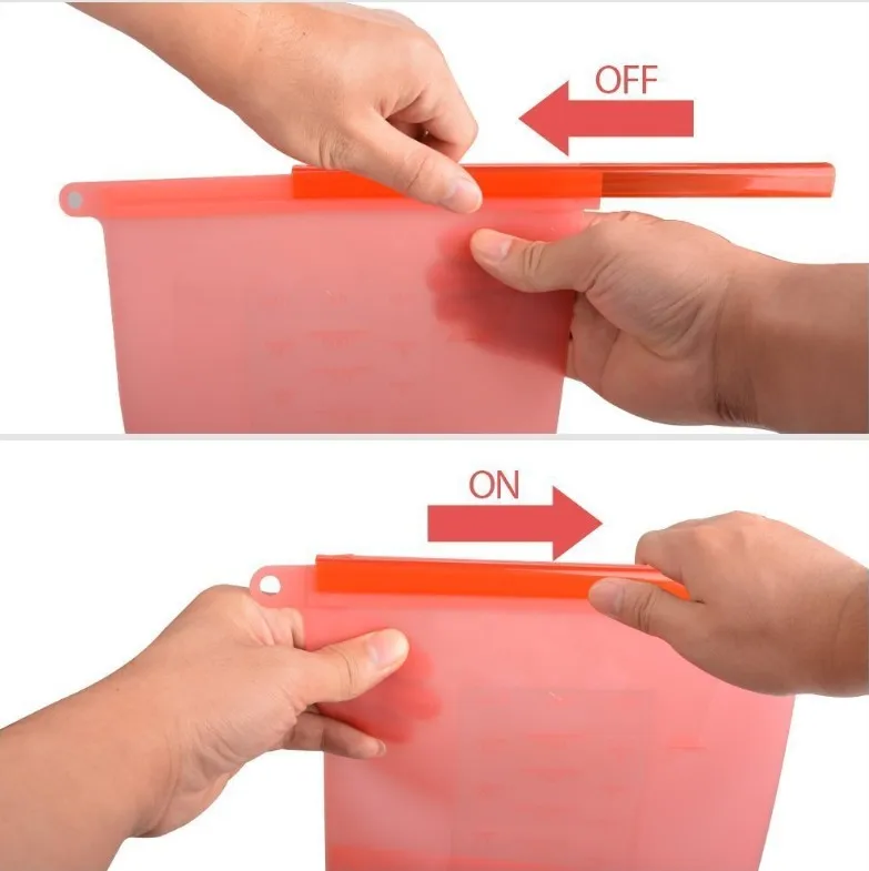 Airtight seal silicone food storage pouch silicone zip bag