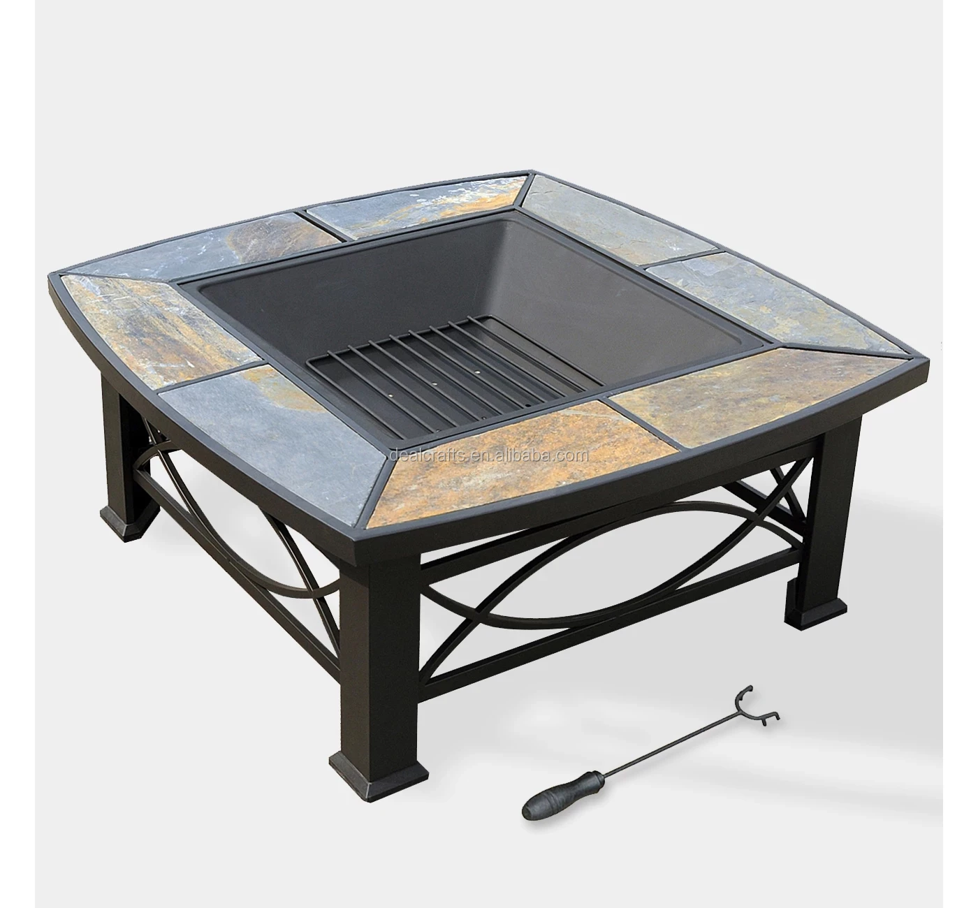 
Factory Price Outdoor Round Mosaic Top Metal BBQ Fire Pit Table For Garden Fireplace 