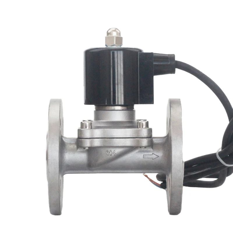 24v 12v 220v Stainless Steel Solenoid Valve For Water Steam Normally Closed 2 Way Flange Type Solenoid Valve