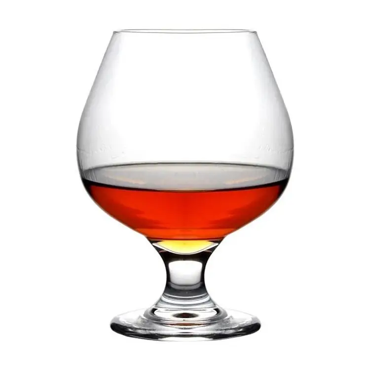 Hot vodka brandy frosted wine glass and brandy whisky glass goblet