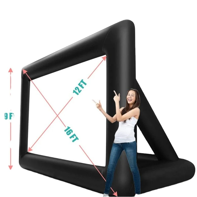 2021 manufactory custom size inflatable movie screen, Outdoor cinema rear projector air inflatable screen