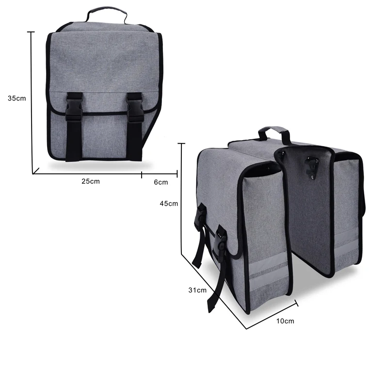 Waterproof Bike Transport Messenger Bag  Bicycle Rear Seat Carrier Double Pannier Bag
