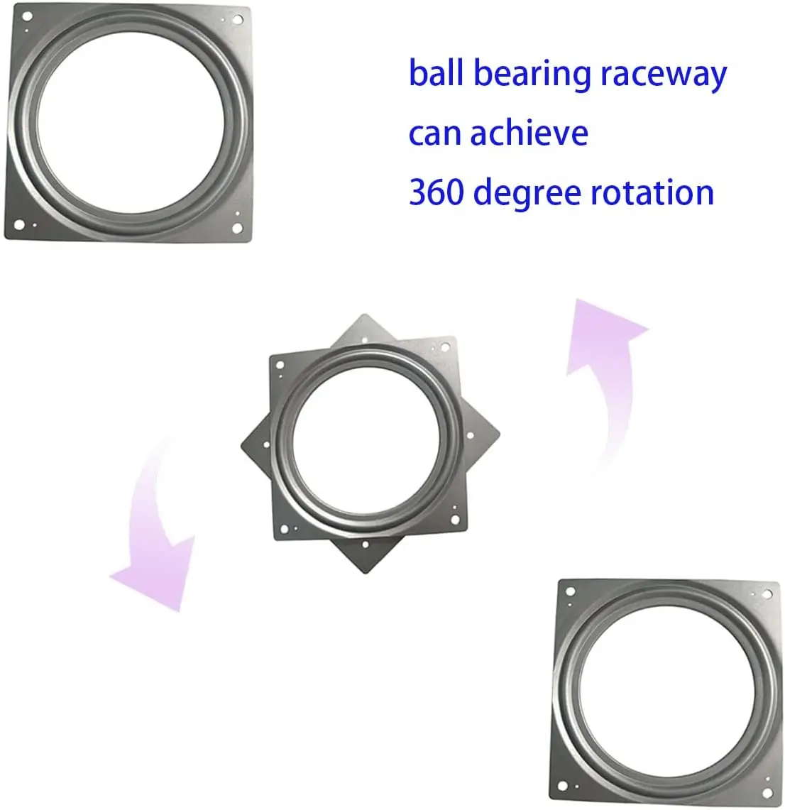 New Heavy Duty Swivel Plate Alloy Steel Square Lazy Susan Mechanism Turntable Hardware 360 Degree Rotation Lazy Susan Bearing