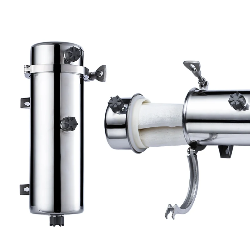 Stainless Steel Large Flow Whole House Water Purifier 8000L/H Manual PVDF Ultrafiltration Membrane Filter 0.01 Micron Washable