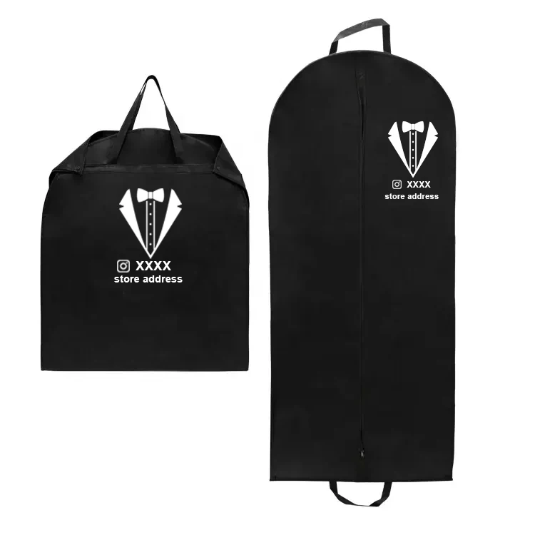 Cangnan Perfect Bags Personalized Lightweight Black Mens Suit Garment Bag Foldable For Package Closet Hanging Dustproof Travel