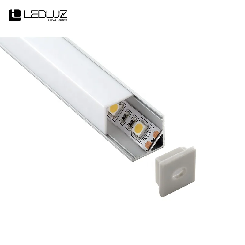 
LED-strip Corner Profile Aluminium 45 degrees 1M/2M/2.5M/3M C/W PC Diffuser Cover 