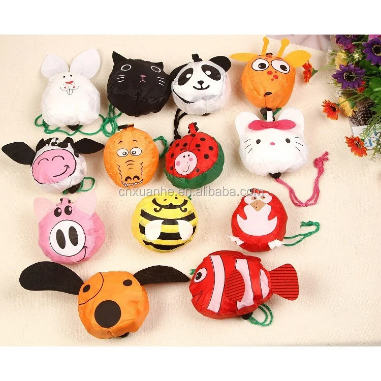 Eco friendly colorful animal polyester foldable shopping bag