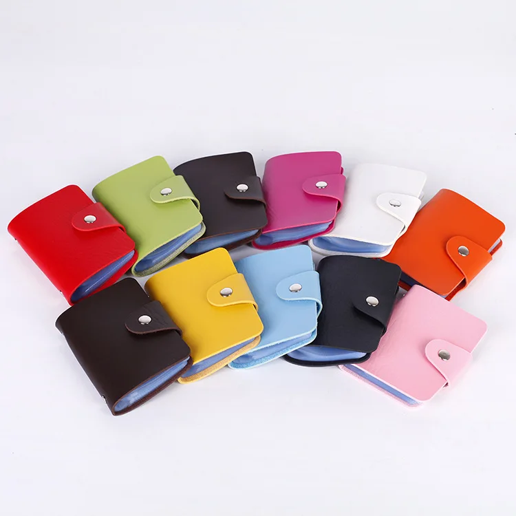 Amerpromo Slim Minimalist Mini Case Holder Organizer Wallet Soft PU Leather Credit Card Holder with 24 Card Slots for Men Women