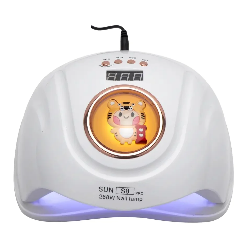 2022  OEM latest arrival nail lamp 268w uv led nail drier machine 57 led beads Sun s8 pro cartoon pig tiger panda for nail art