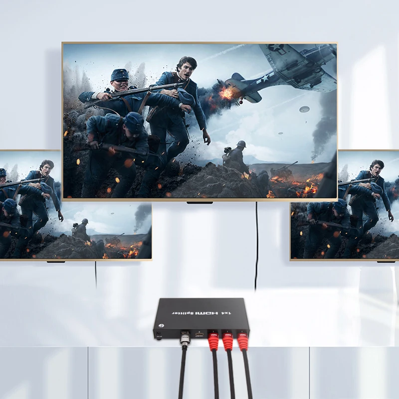 VCOM Ultra HD 1 In 4 Out 4K 3D 1080P 4Kx2K 4 Port 4K30Hz 4Port HDMI Video Splitter 1x4 HDMI V1.4 Splitter for HDTV STB DVD PS4