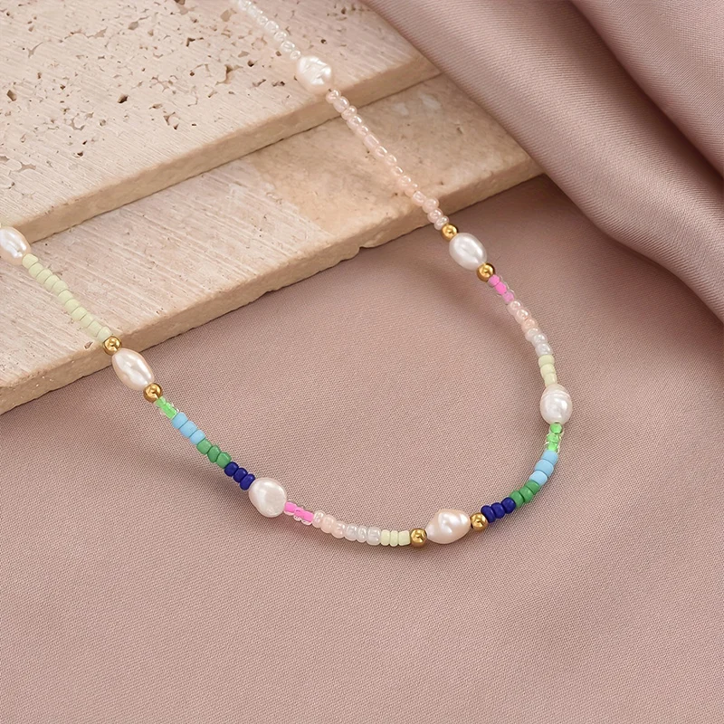 New Wholesale Y2K Candy Style Ins Wind Beaded Zircon Necklace Religious Fashion with Stainless Steel Material
