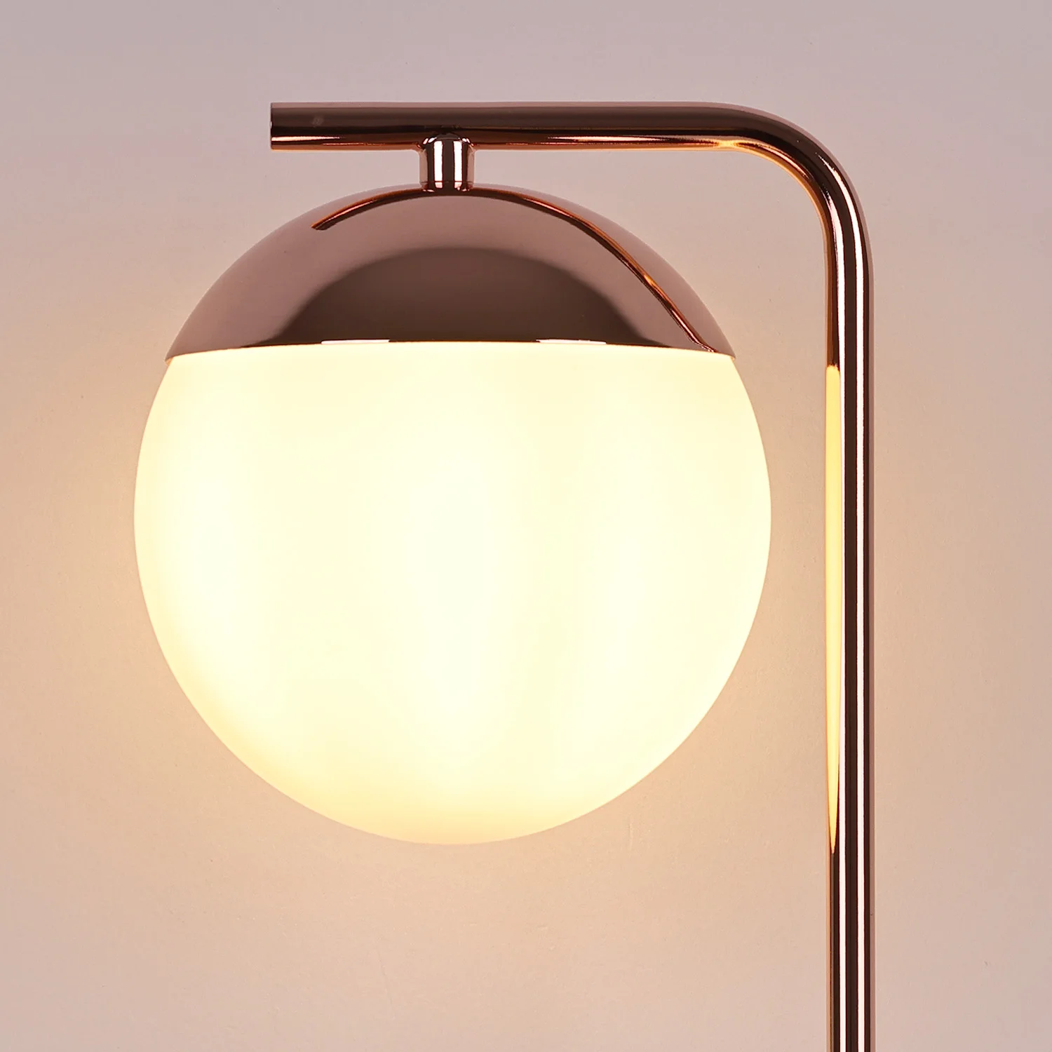 Nordic warm eye protect bedside table lamp metal switch control led desk lamp with glass ball shade