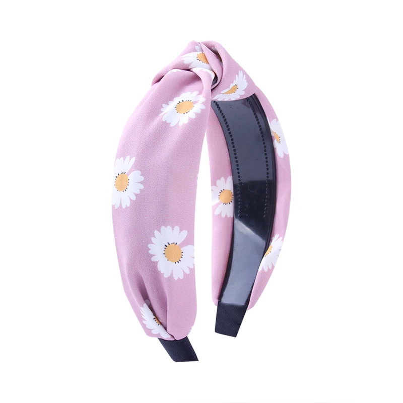 Candygirl Cute Turbans Headband Knot Headband Handmade Daisy Flower Print Headband Lovely For Girl Women