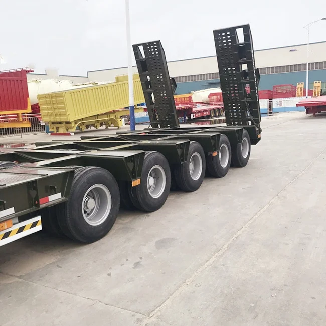 Used Detachable Gooseneck Lowboy Lowbed 3 Axles 60Ton Heavy Duty Lowboy  Semi Trailer