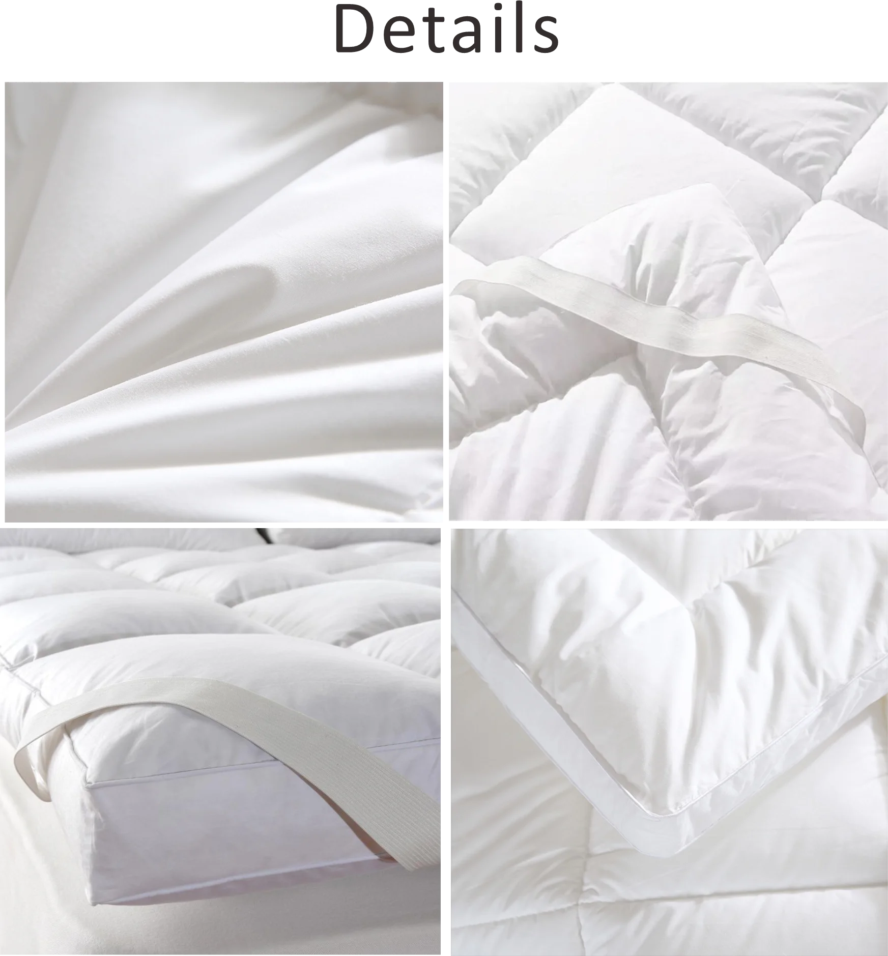 Custom King/Queen/Full Size Thick Mattress Pad Microfiber Polyester Fill Pillow Top Bed Mattress Topper for hotel