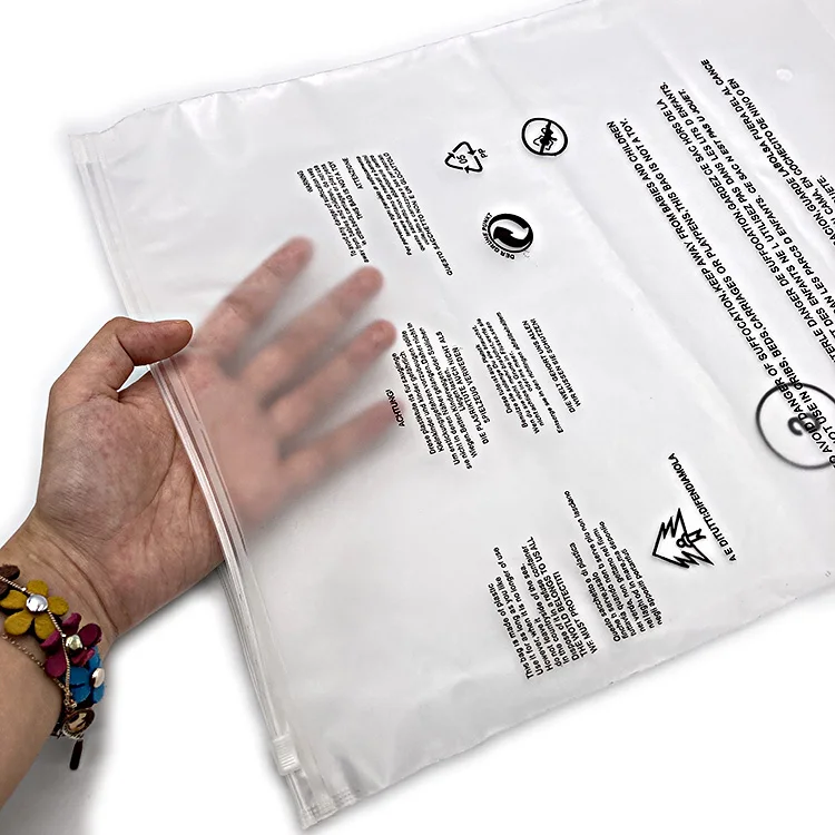 High End Factory Custom Bag Packaging  Zipper Bags frosted zipper bag for clothing