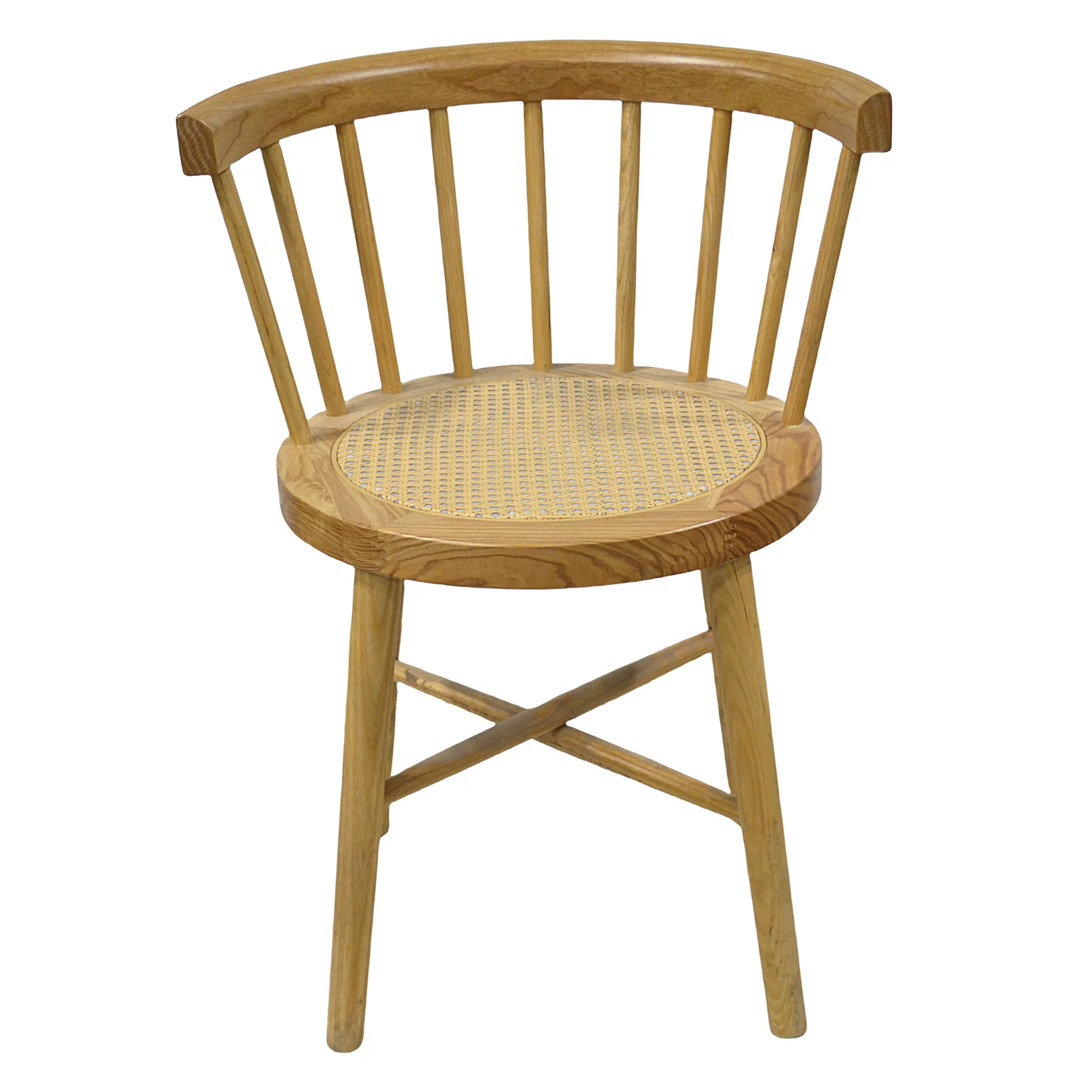 New Design Wholesale Solid Ash Wood Rattan Windsor Chair Retro Leisure Dining Chairs Chair For Home Office Department Hotel
