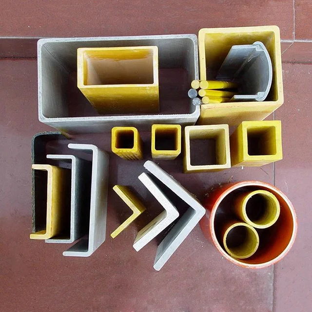 Fiberglass Building Material I Beam Channel Steel Square Rectangle Square Tube Round Pipe FRP Pultruded Profiles