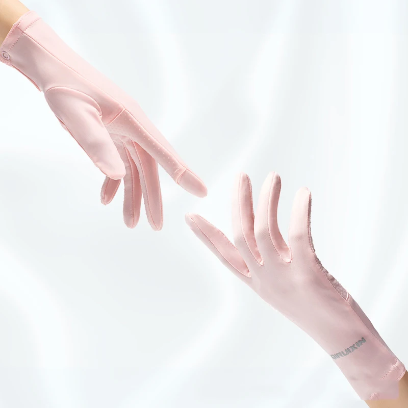 Smart Ladies Summer Sunscreen Gloves Breathable Anti-Slip UV Sun Protection Ice Silk Touch Screen Cycling Driving Gloves Women