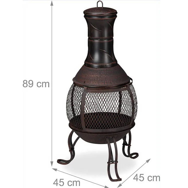 Outdoor Patio Heater Wood Garden Stove With Spark Guard And Poker Black Fire Pit Fireplace