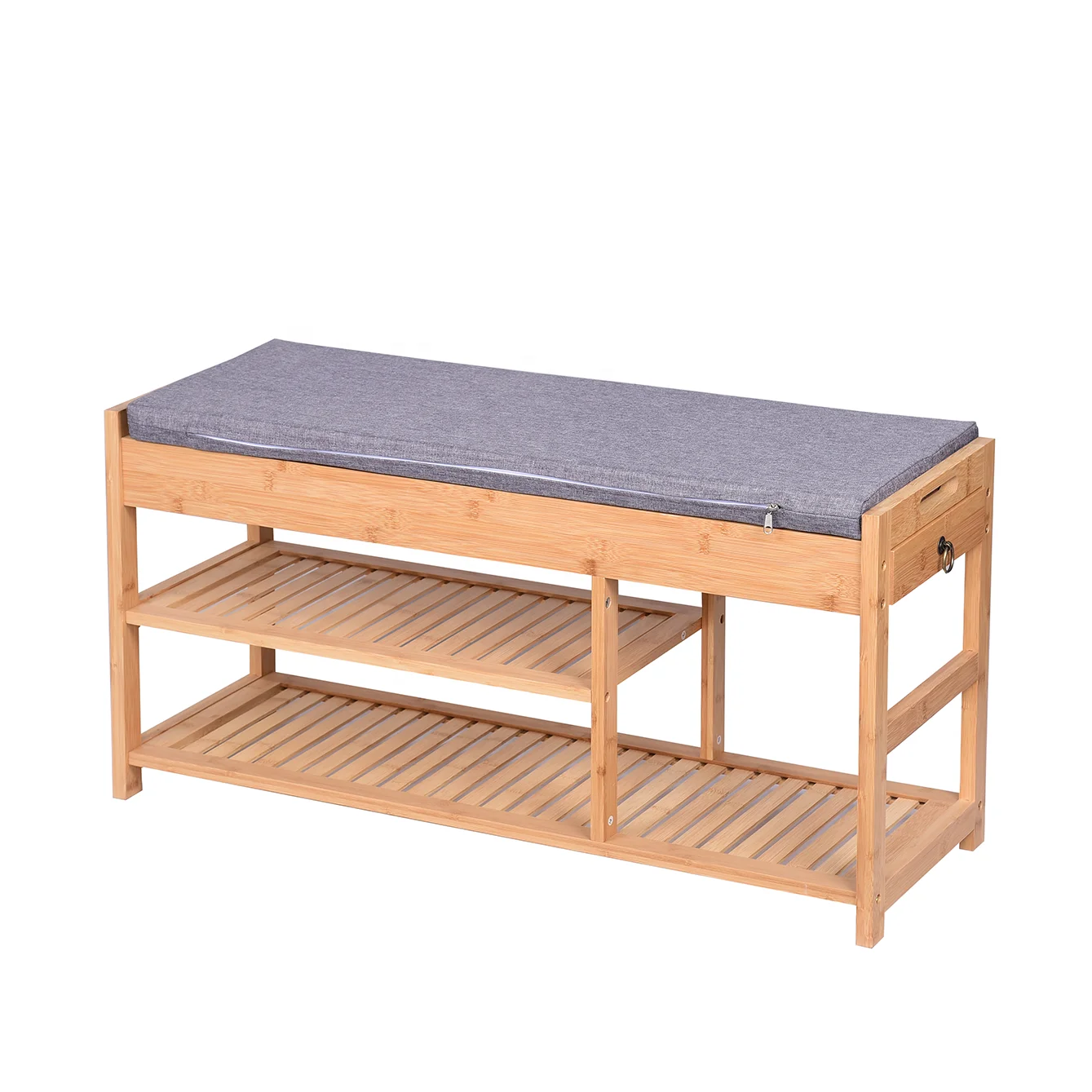 premium bamboo shoe rack shoe racks to save space with upholstered seat and drawer for living room