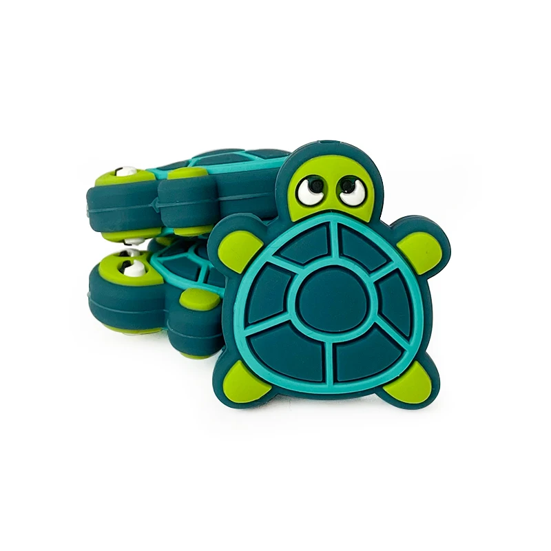 New Design BPA Free Baby Teething Bead Pacifier Chain Fashion Handmade Jewelry Turtle Tortoise Silicone Beads
