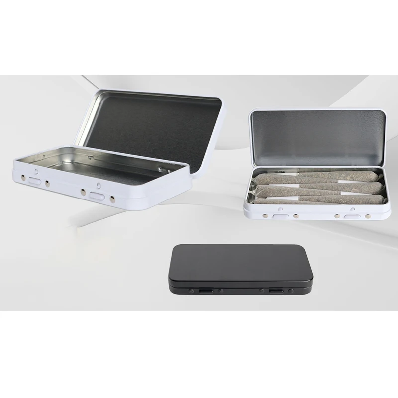 Custom Rectangle Pre Child Resistant Proof Tin Box Slider Roll Childproof Cr Metal Tin Can Packaging