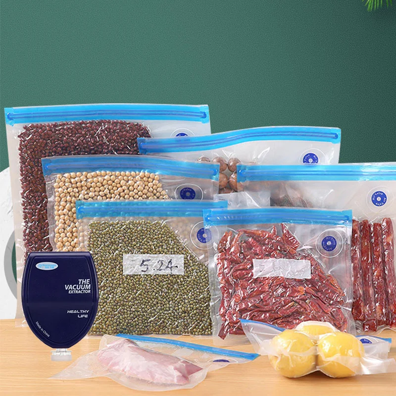 Large Vacuum Seal Food Storage Bag Set Sous Vide Bag Electric Pump Food Plastic Bag With Automatic Sealer