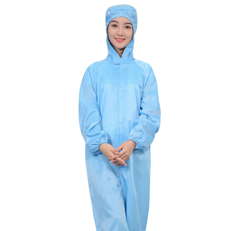 Wholesale Dustproof Custom Cleanroom Work Overall anti-static jumpsuit clothing