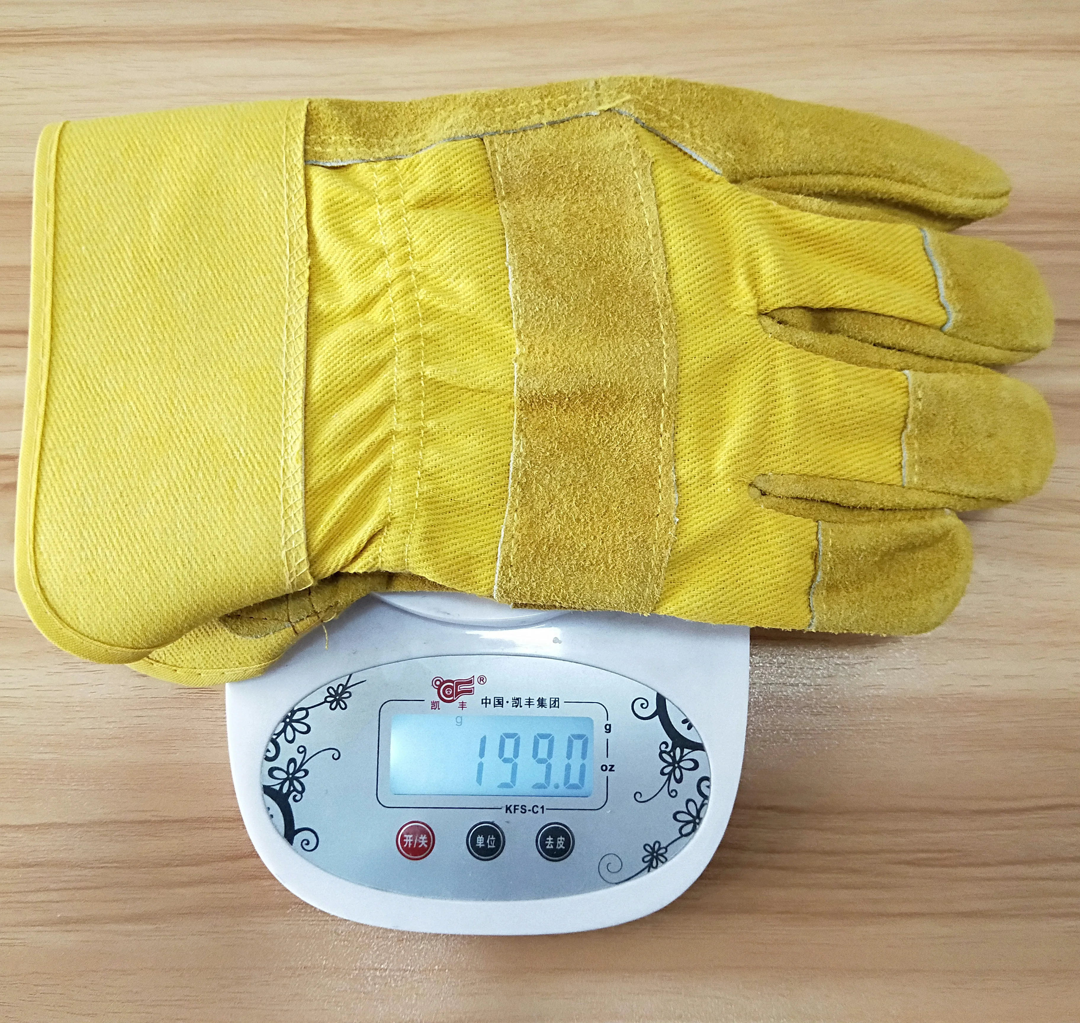 Durable Abrasive Heat and Cut Resistant Cuff Protection Cowsplit Leather Safety Work Gloves