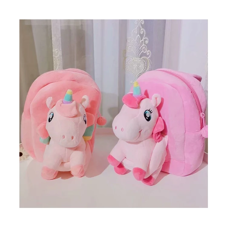 3D Unicorn kindergarten schoolbag plush backpack school bag Mini Cute Animal Backpack Kid School Bag