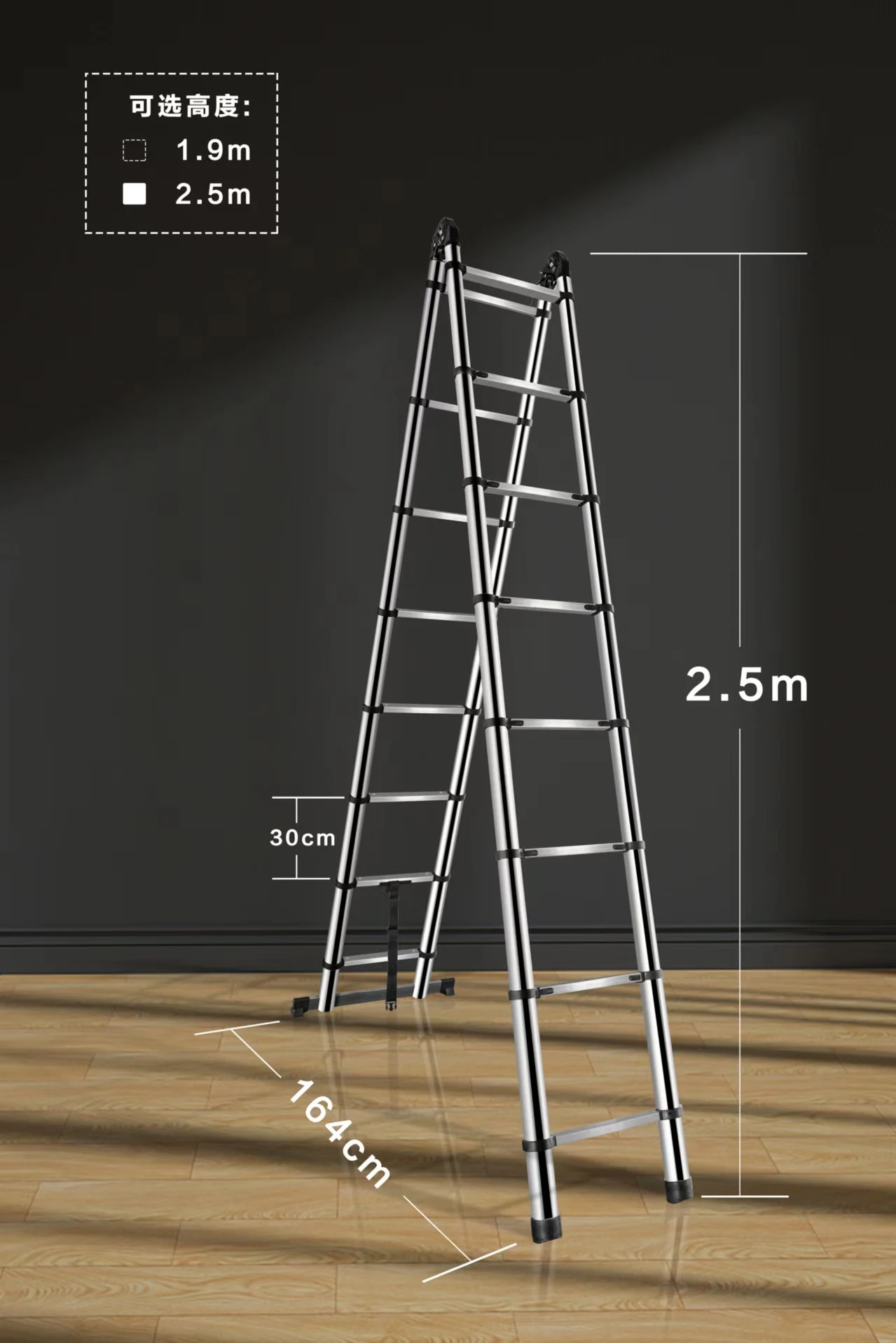 Stainless steel Movable Industrial Ladder
