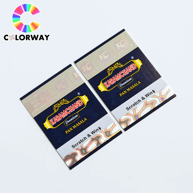 
High Quality ticket label Custom logo Design Scratch Ticket bill id card Printing hologram sticker 