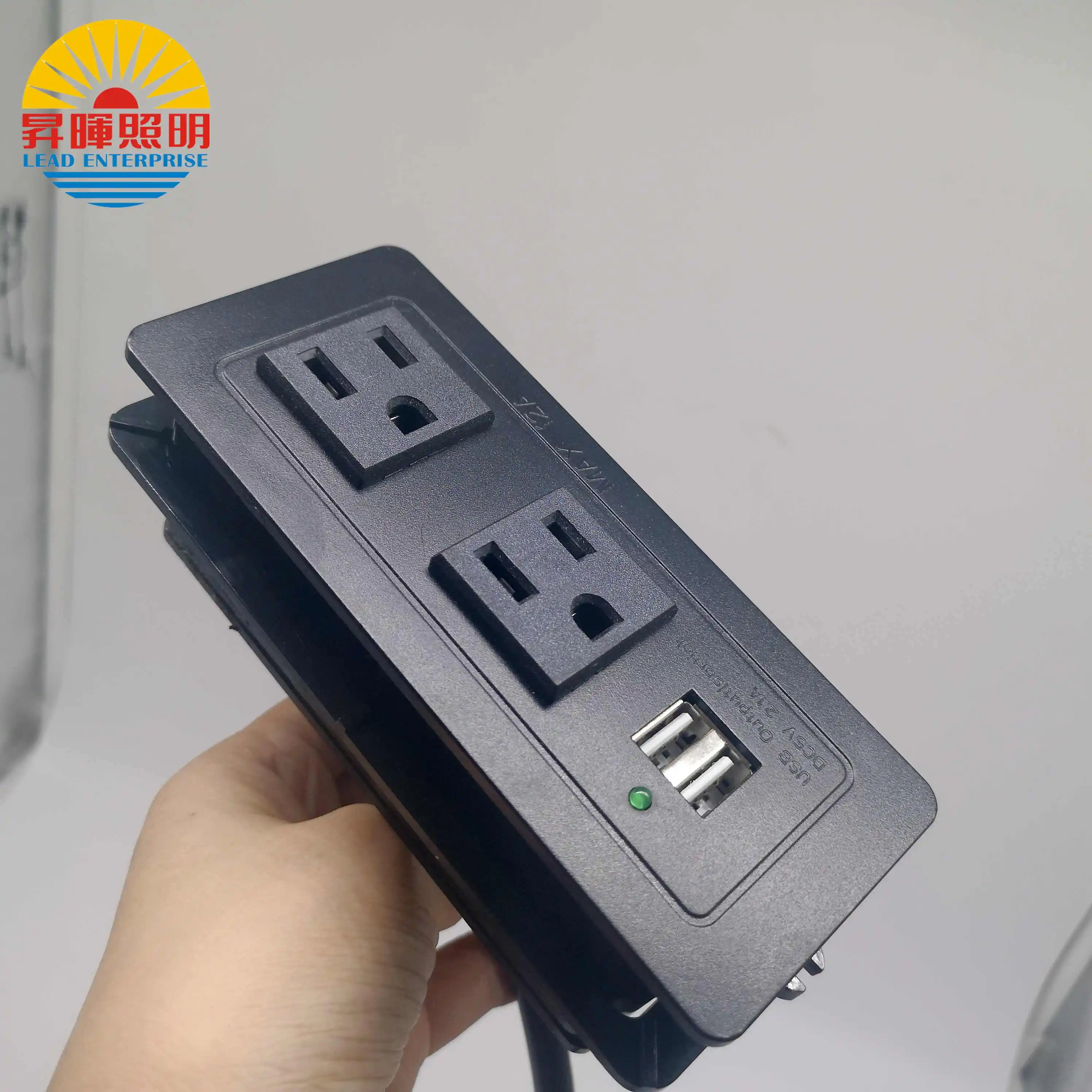 2 gang 125V recessed mounting sofa usb socket outlet with Tamper Resistant function embedded waterproof power board