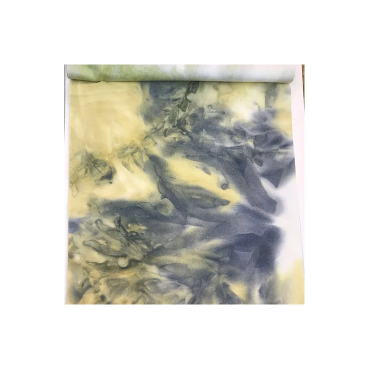 Высококачественная дешевая модная трикотажная замшевая ткань 50d с принтом Tie Dye для женской летней футболки